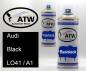 Preview: Audi, Black, LO41 / A1: 400ml Sprühdose + 400ml Klarlack - Set, von ATW Autoteile West.